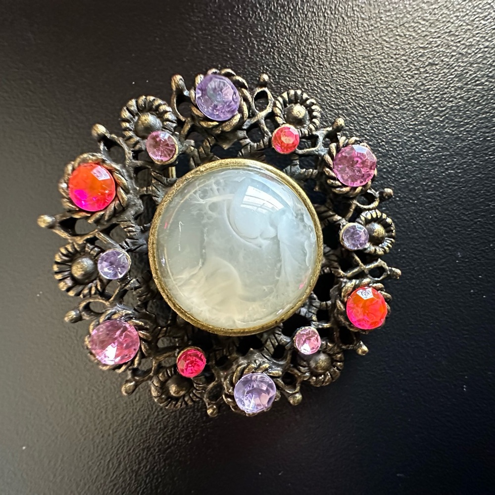 Vintage Floral mandala brooch